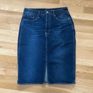 Old Navy Higher High-Rise Dark Blue Denim Skirt Sz-8